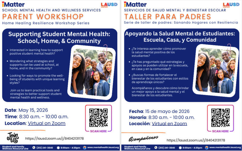 Mental Health parent workshop
