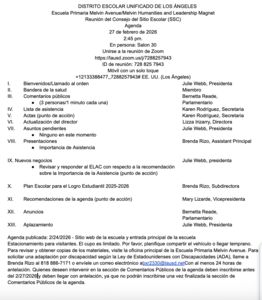 SSC Agenda