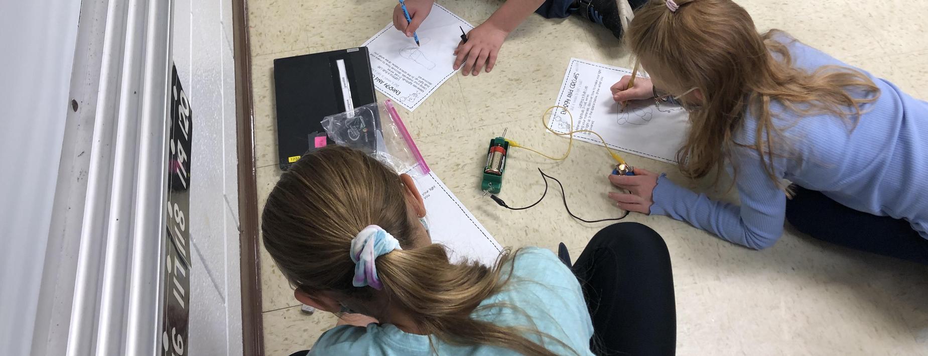 working in science class