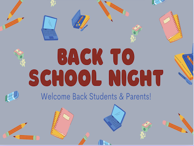 Flyer with Back to School Night Logo