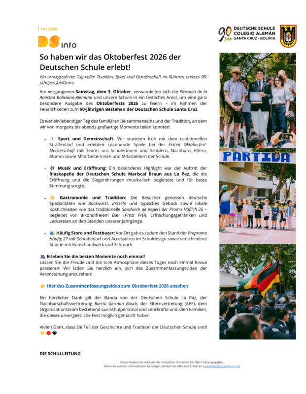 DS-info #14 - 2026: So haben wir das Oktoberfest 2026 der Deutschen Schule erlebt! Featured Photo