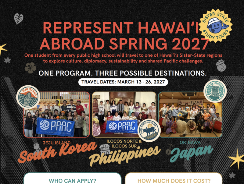 PAAC Hawai'i Sister-State Study Tours Student Ambassador