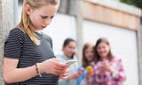 Girl on cell phone.