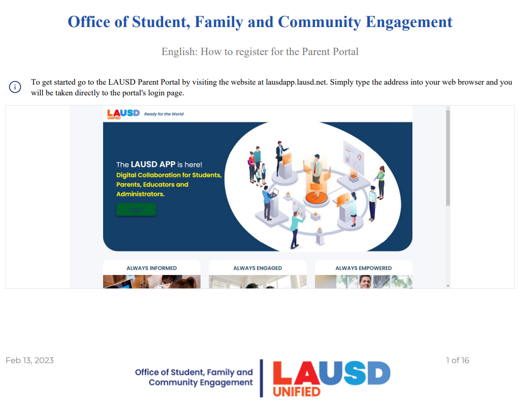 Parent Portal How to Image