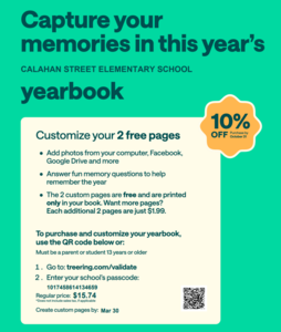 yearbook pre sale flyer in green
