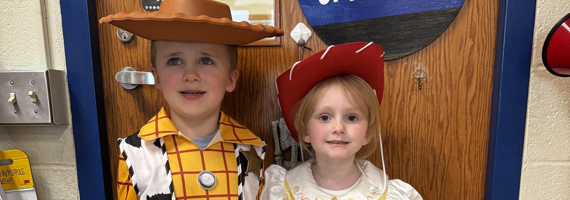 students dressed up for Halloween