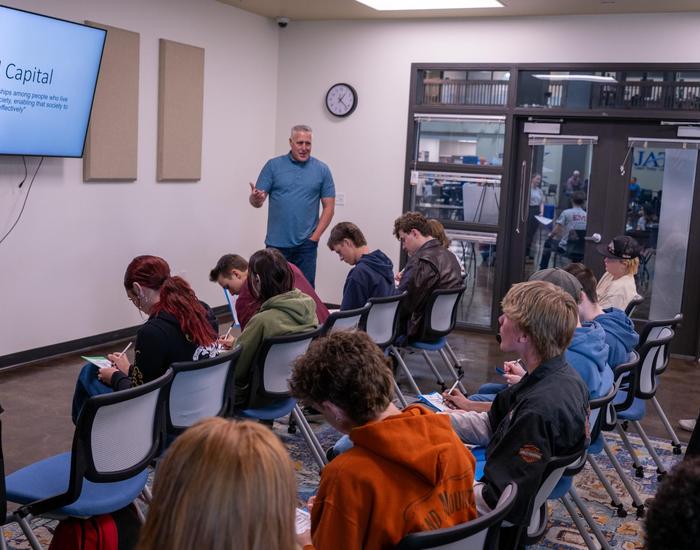 teacher instructing class