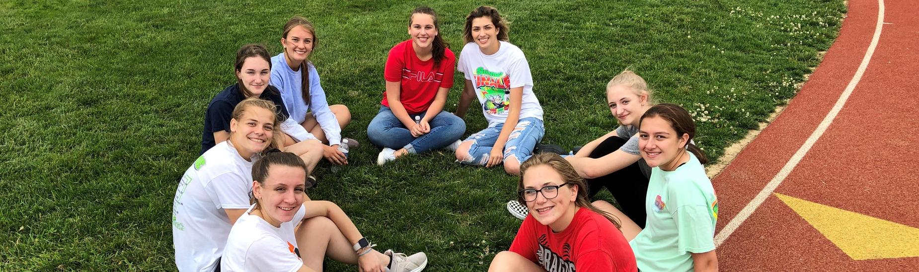 Students at the track.