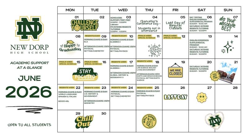 JUNE Academic Calendar