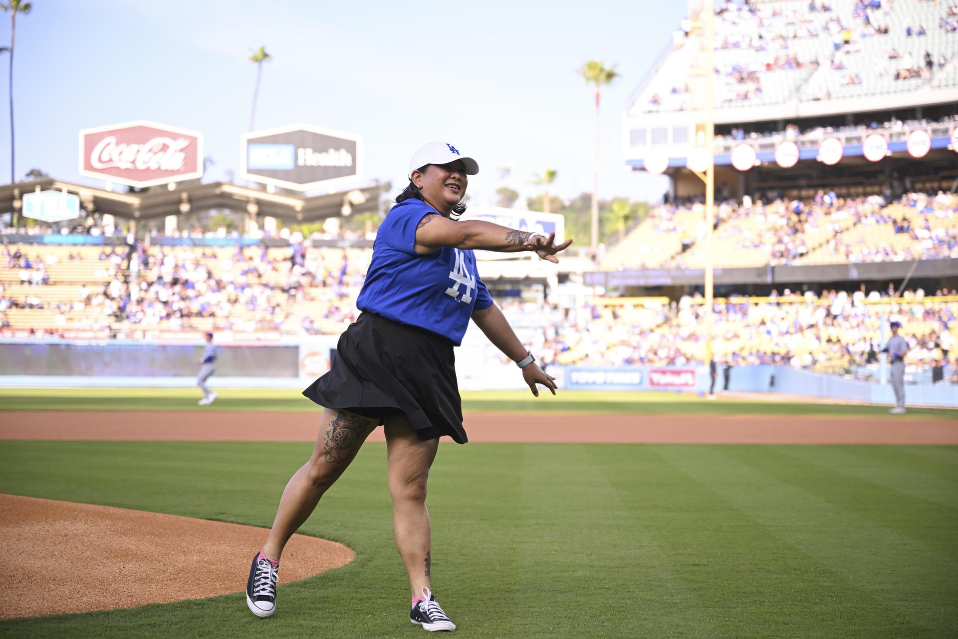First pitch at Dodger Stadium for Teacher Appreciation Night 2025