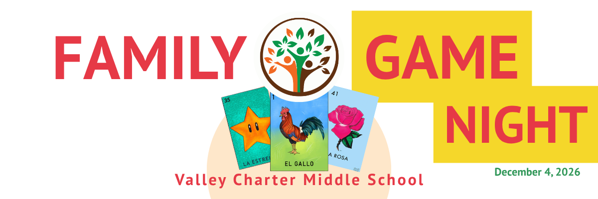 valley charter middle school family game night event graphic