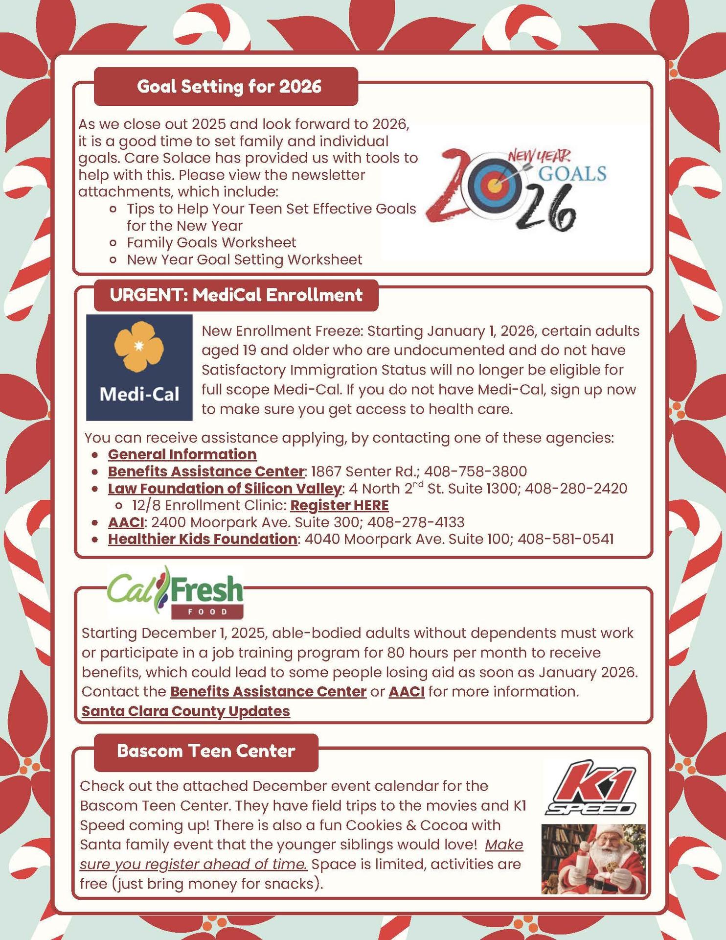 Boletín del centro de bienestar de diciembre de 2025