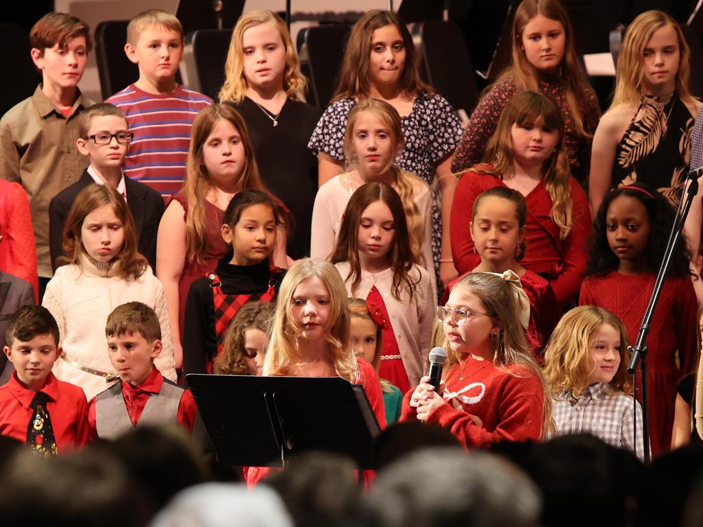 Students singing at the holiday concert.