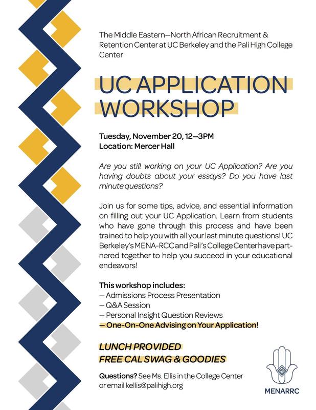 UC Application Workshop - Tuesday, November 20, 2018 Thumbnail Image