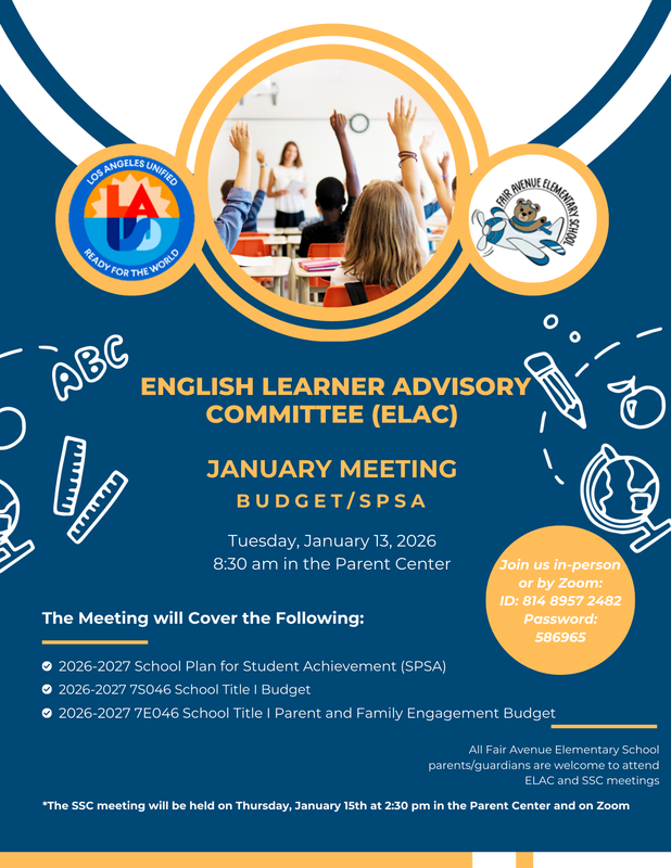 ELAC January SPSA/Budget Meeting