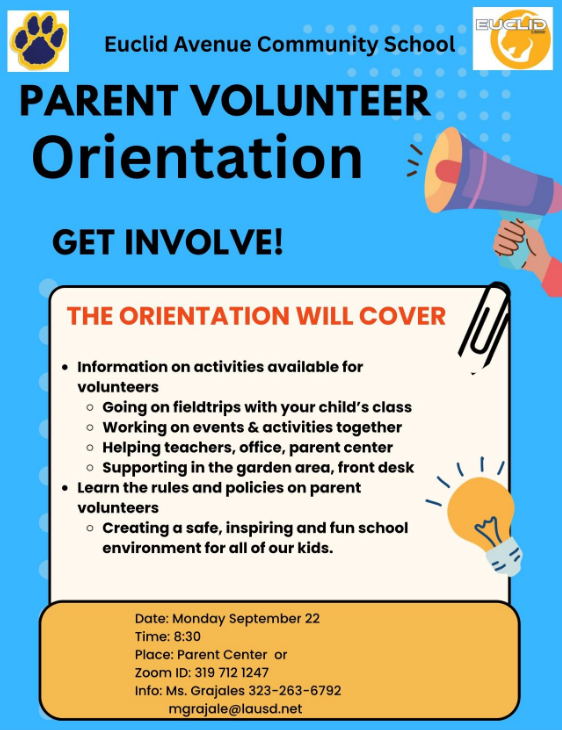 Parent Volunteer Orientation Meeting