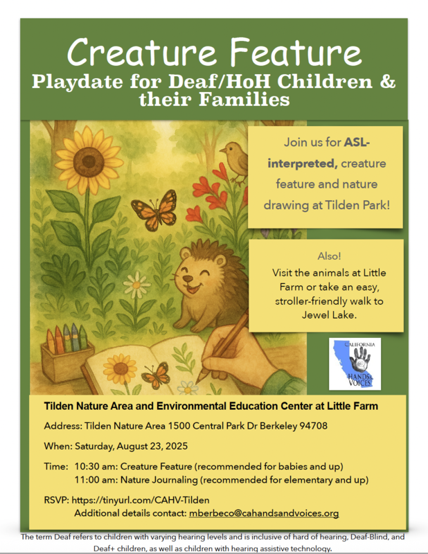 When: Saturday, August 23, 2025 Time: 10:30 am: Creature Feature (recommended for babies and up) 11:00 am: Nature Journaling (recommended for elementary and up) RSVP: