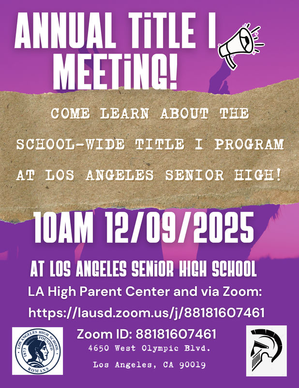 12.09.2025 Annual Title 1 Meeting / Reunion Annual Del Titulo 1 Featured Photo