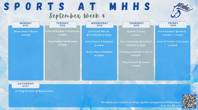 MHHS Sports Week of 9/22-9/26