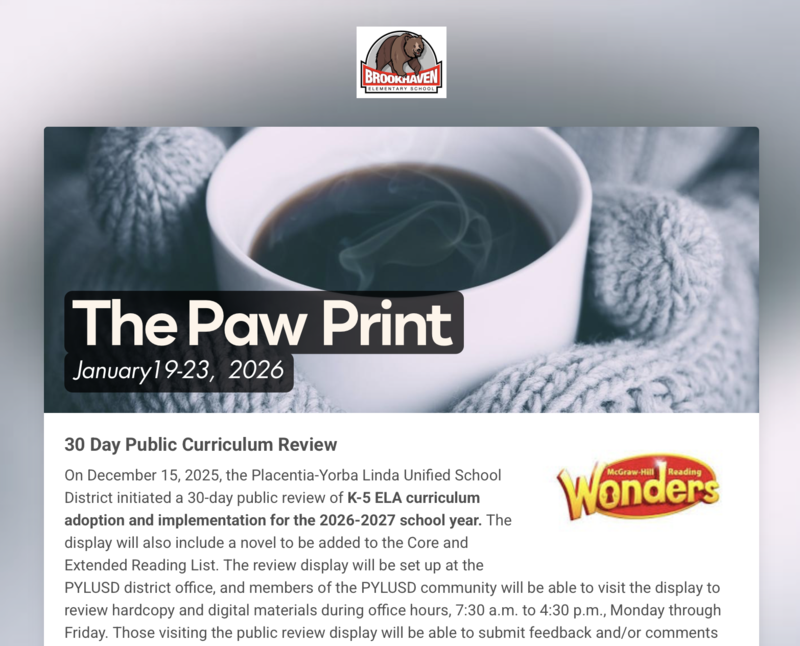 The Paw Print: Week of January 20th