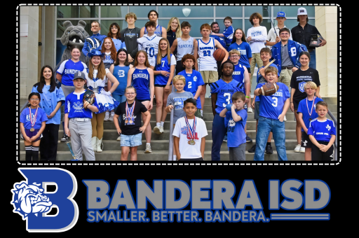 Bandera ISD group of students on the stairs