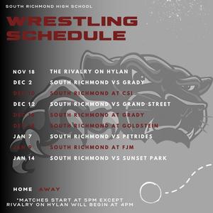 This is a picture of the wrestling schedule