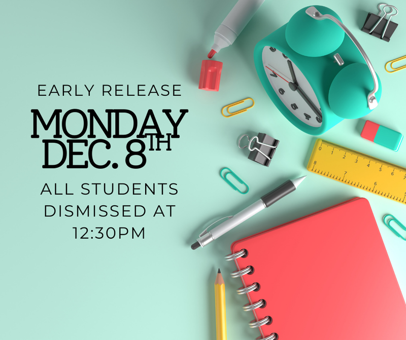 12:30PM Dismissal Monday Dec. 8th Featured Photo