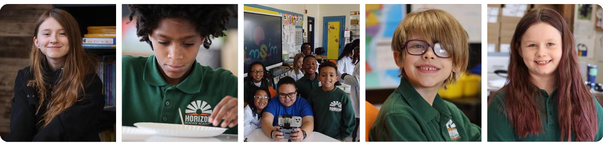 Collage of five individual student portraits