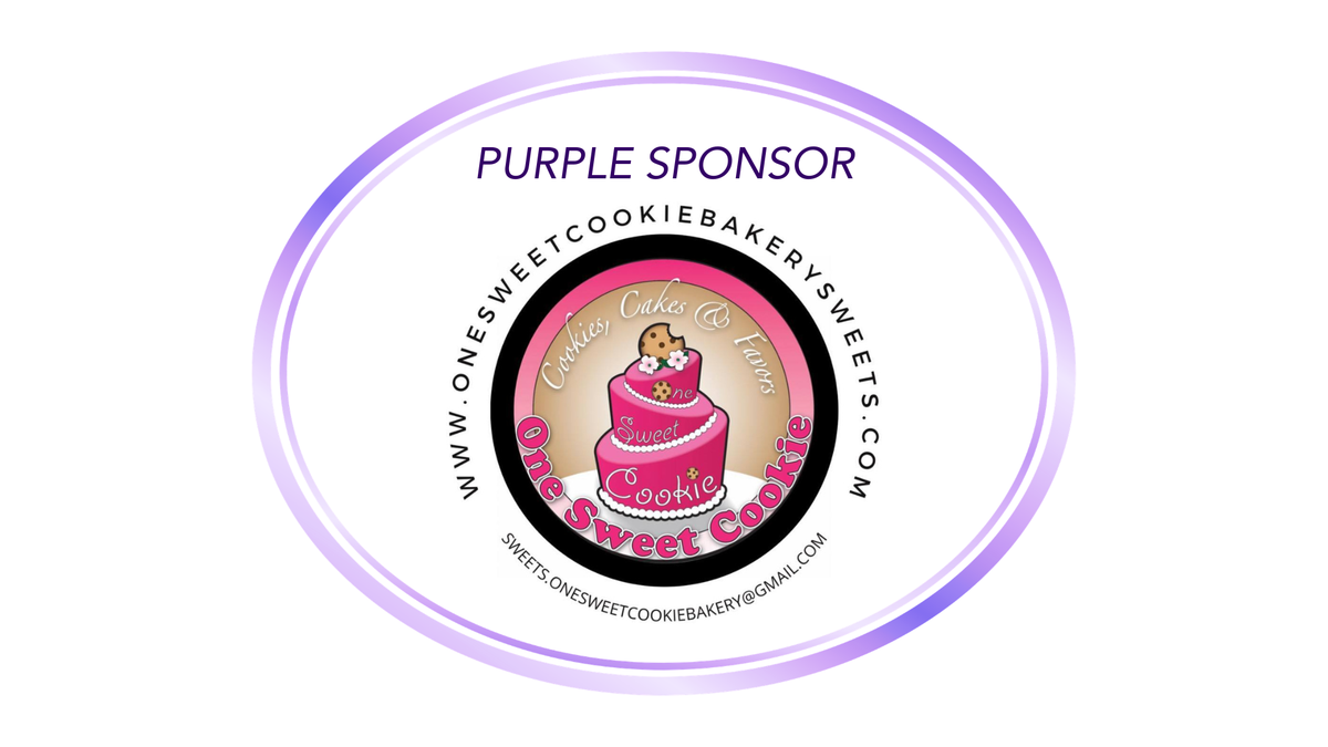 purple oval with pink layer cake inside