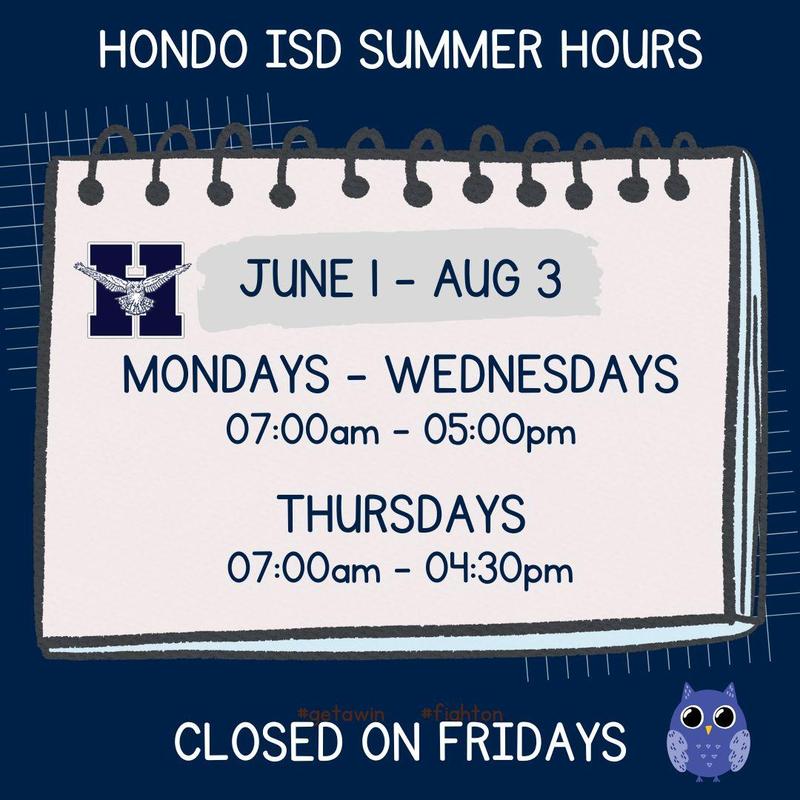 Monday - Wednesday 7 am to 5 pm, Thursdays 7 am to 4:30 pm and closed Fridays