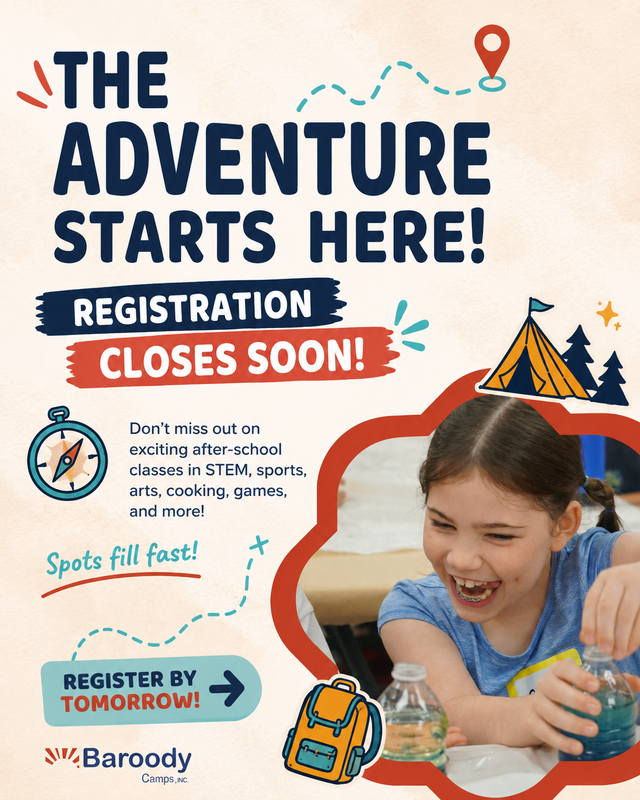 Baroody Enrichment Programs (After School) FALL 2026 Programs