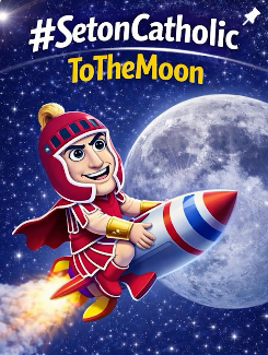 Sentinel riding a rocket to the moon