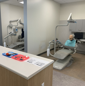 A Dental health classroom with a test dummy.