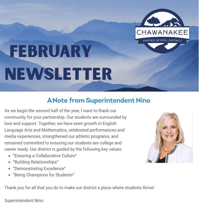 Superintendent Newletter