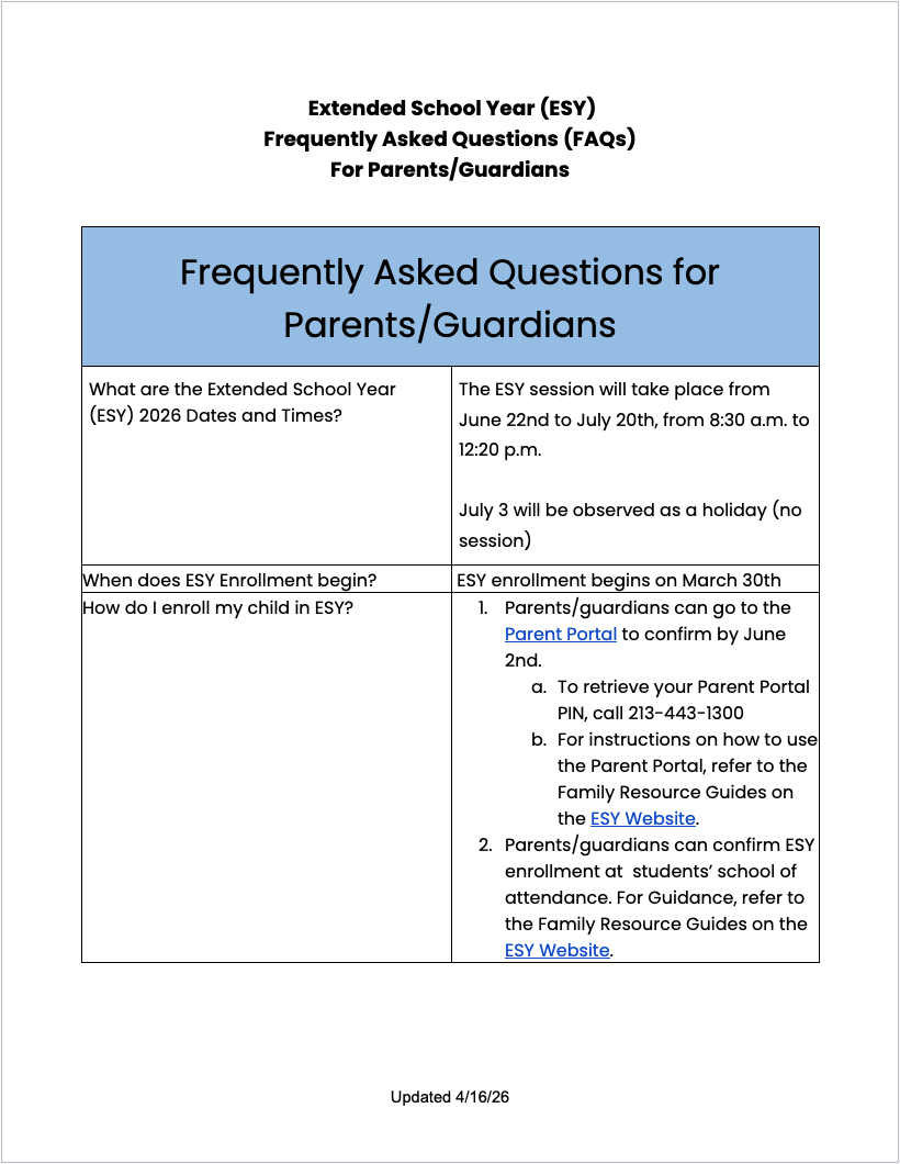 FAQ in English