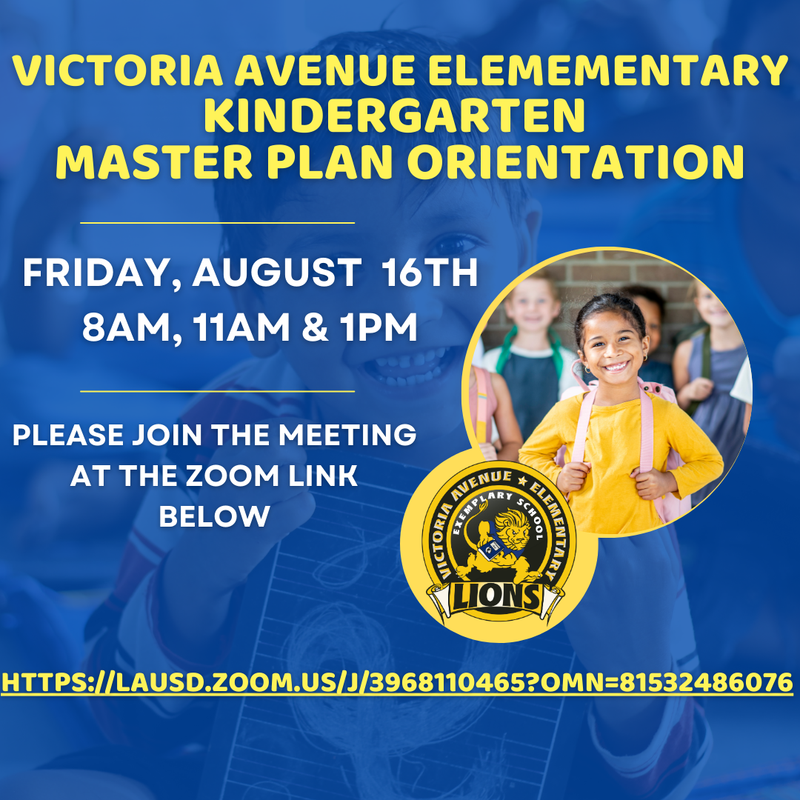 Kindergarten Master Plan Orientation Victoria Avenue Elementary