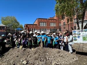group of people at ground breaking ceremony