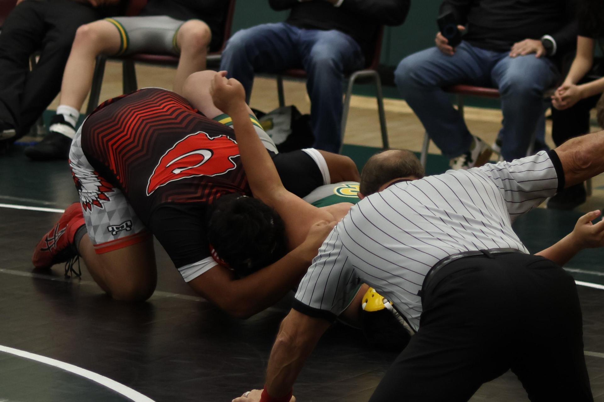 boys wrestling at liberty duals