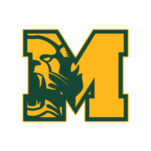Yellow M with Green Bearcat face