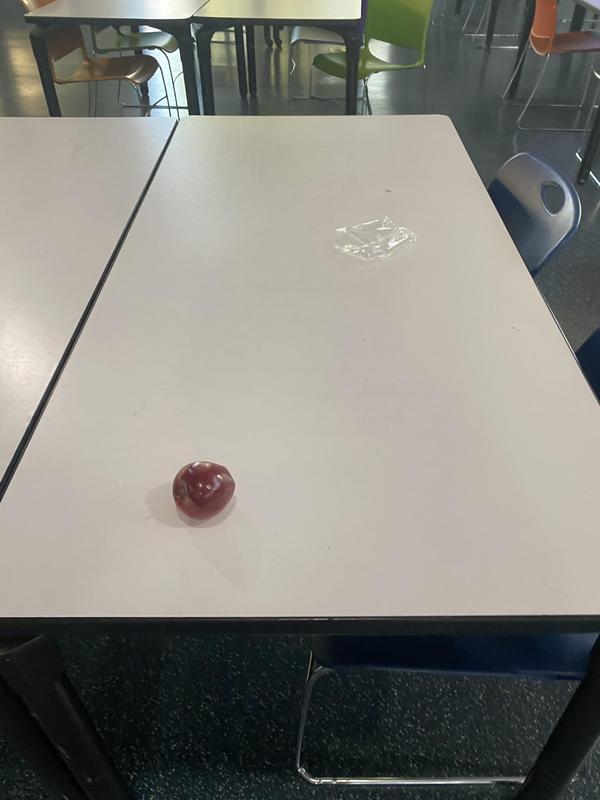 Apple left on table