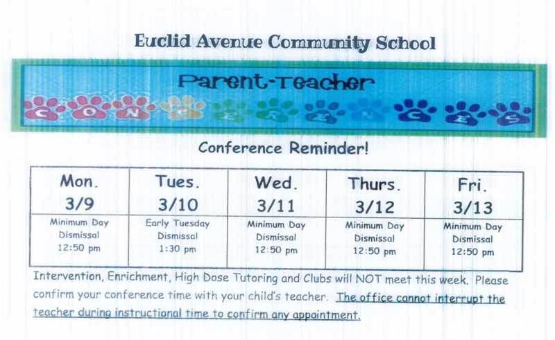 Parent Conference Week! ¡Semana de conferencias de padres y maestros!