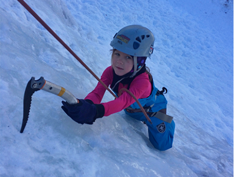 kids ice climbing