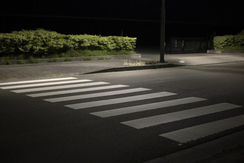 Well lit crosswalk
