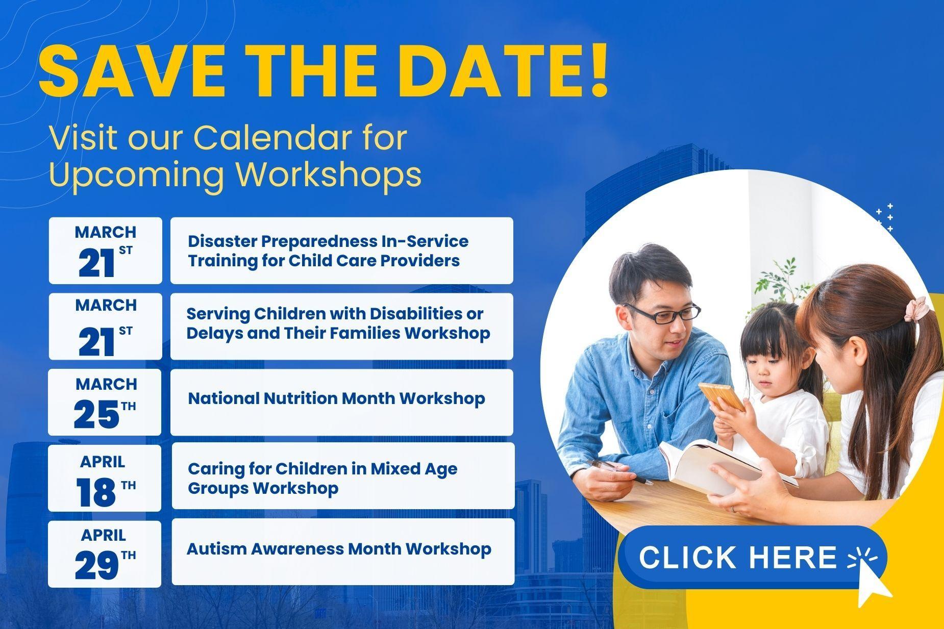 upcoming calendar events announcement