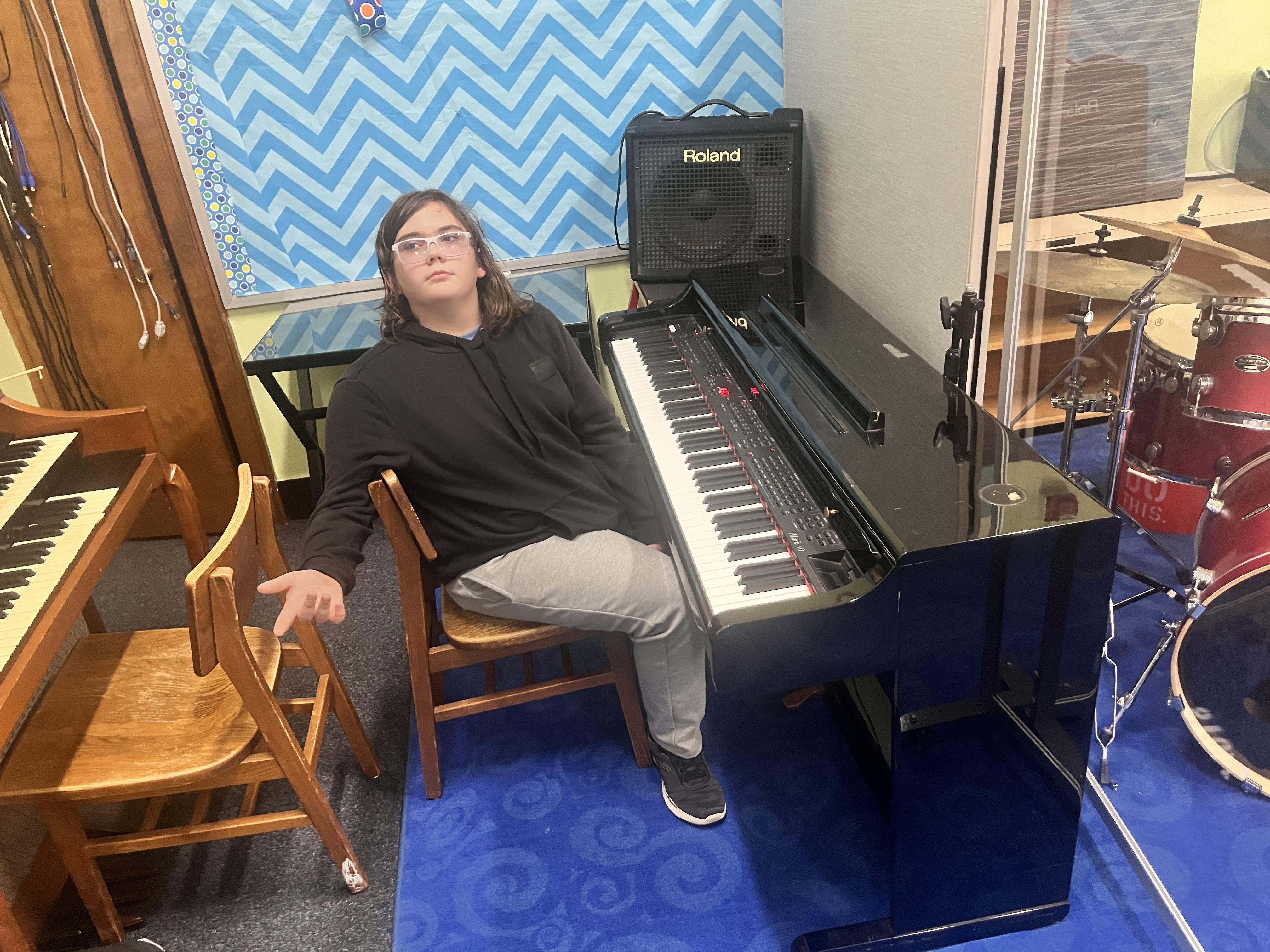 Shane on the piano
