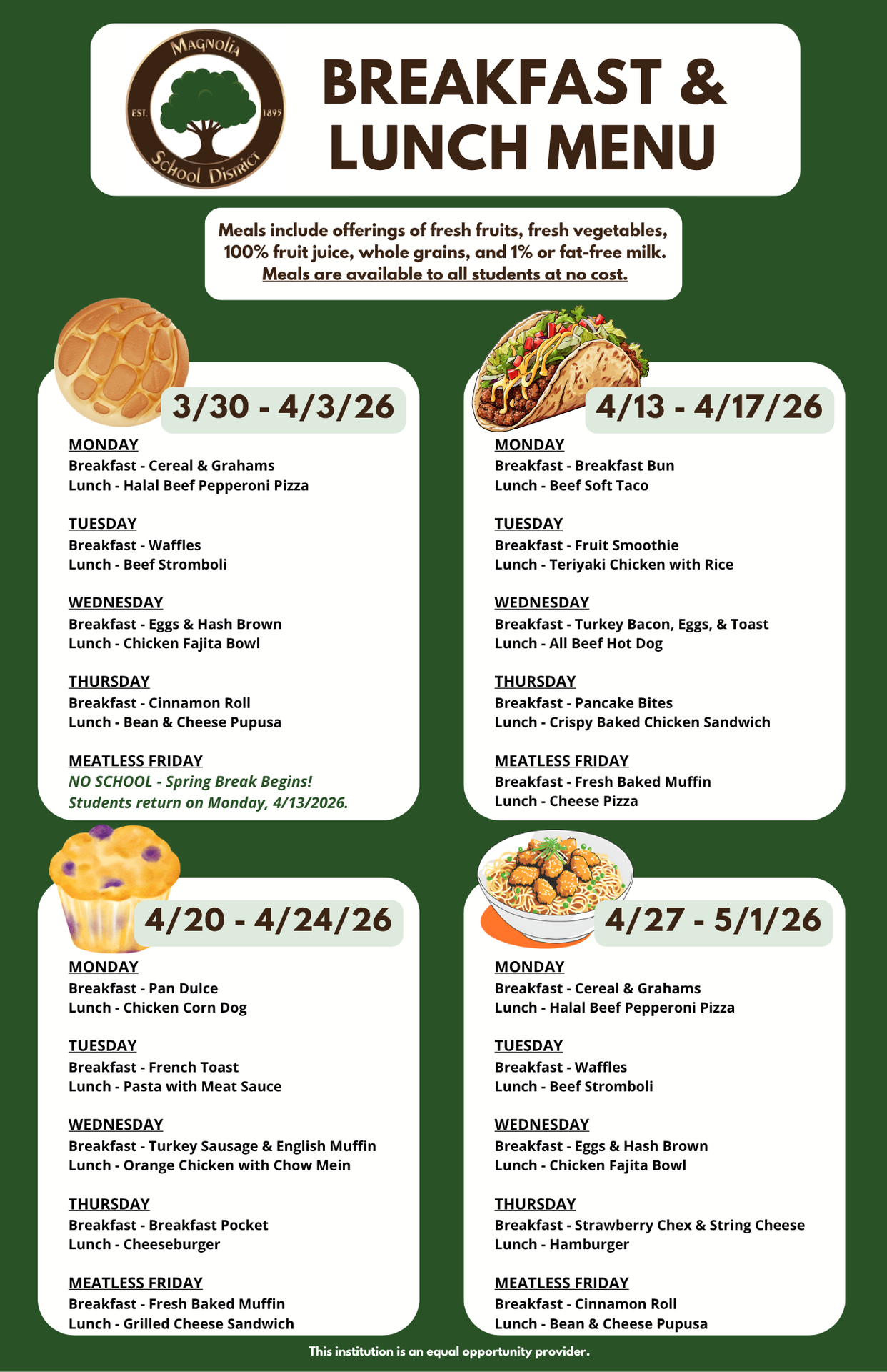 K6 Breakfast and Lunch Menu 2026