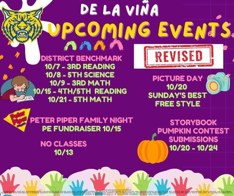 REVISED UPCOMING EVENTS