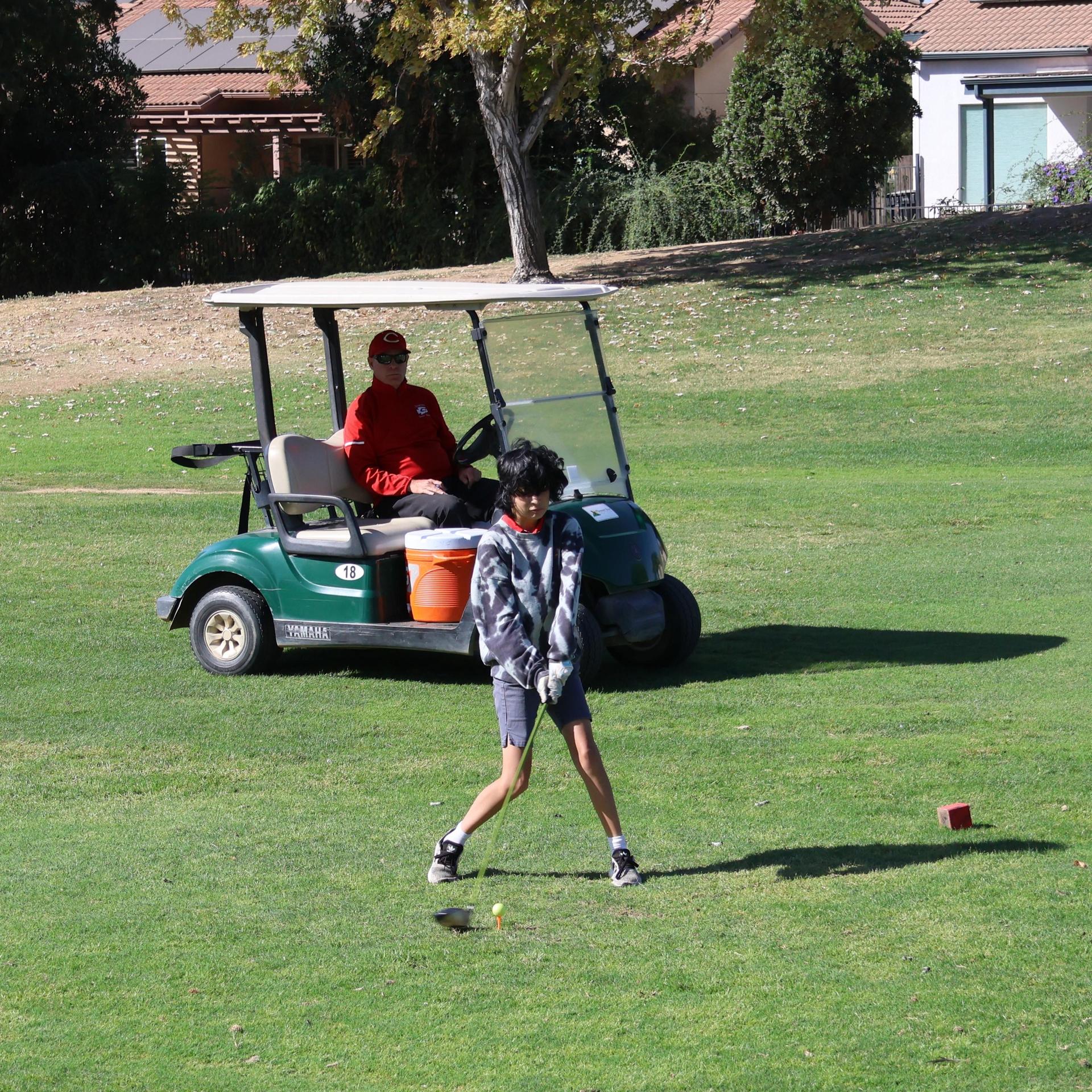 Girls golfers in action at the championships