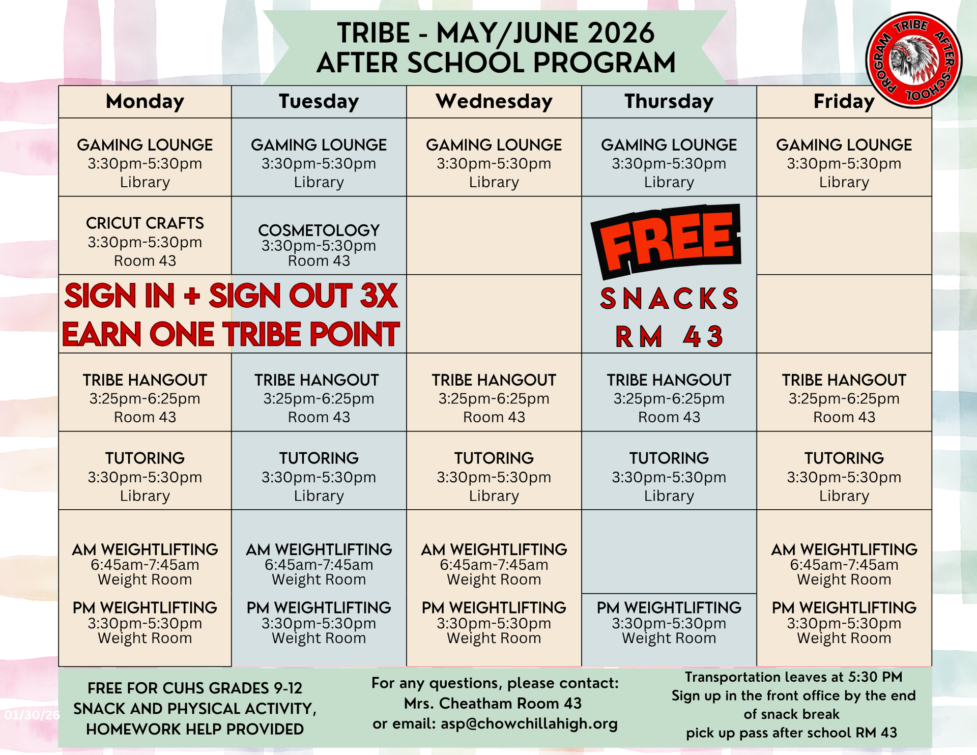 May/June calendar