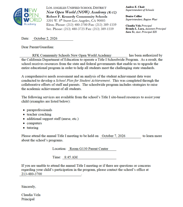 Title 1 Annual Meeting Invite